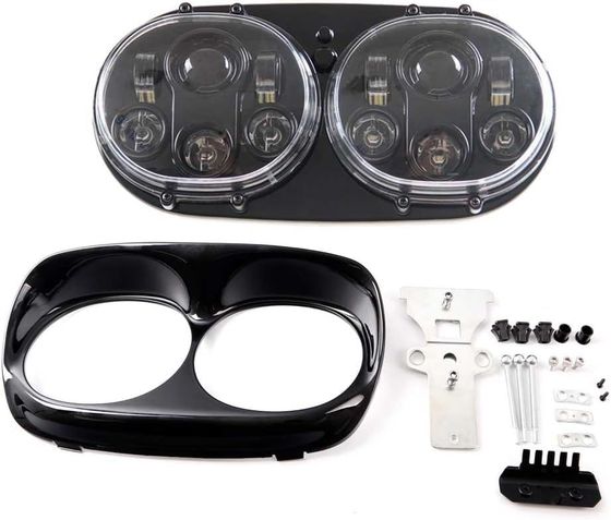 Dual LED Road Glide Headlight, Black