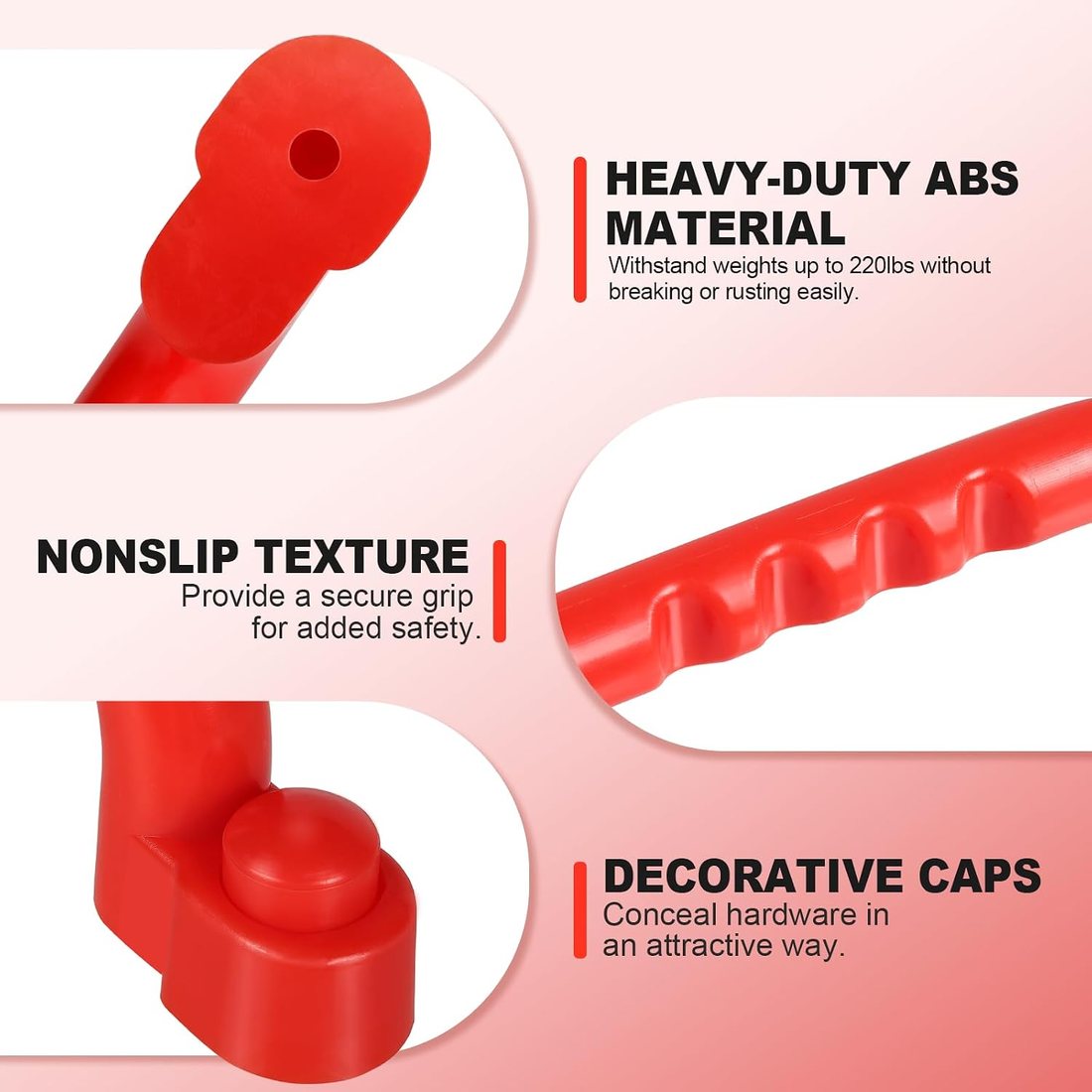 Four Safety Handles, Red, view 4