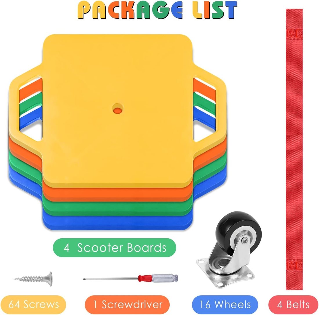 Four Scooter Boards with Handles, view 3