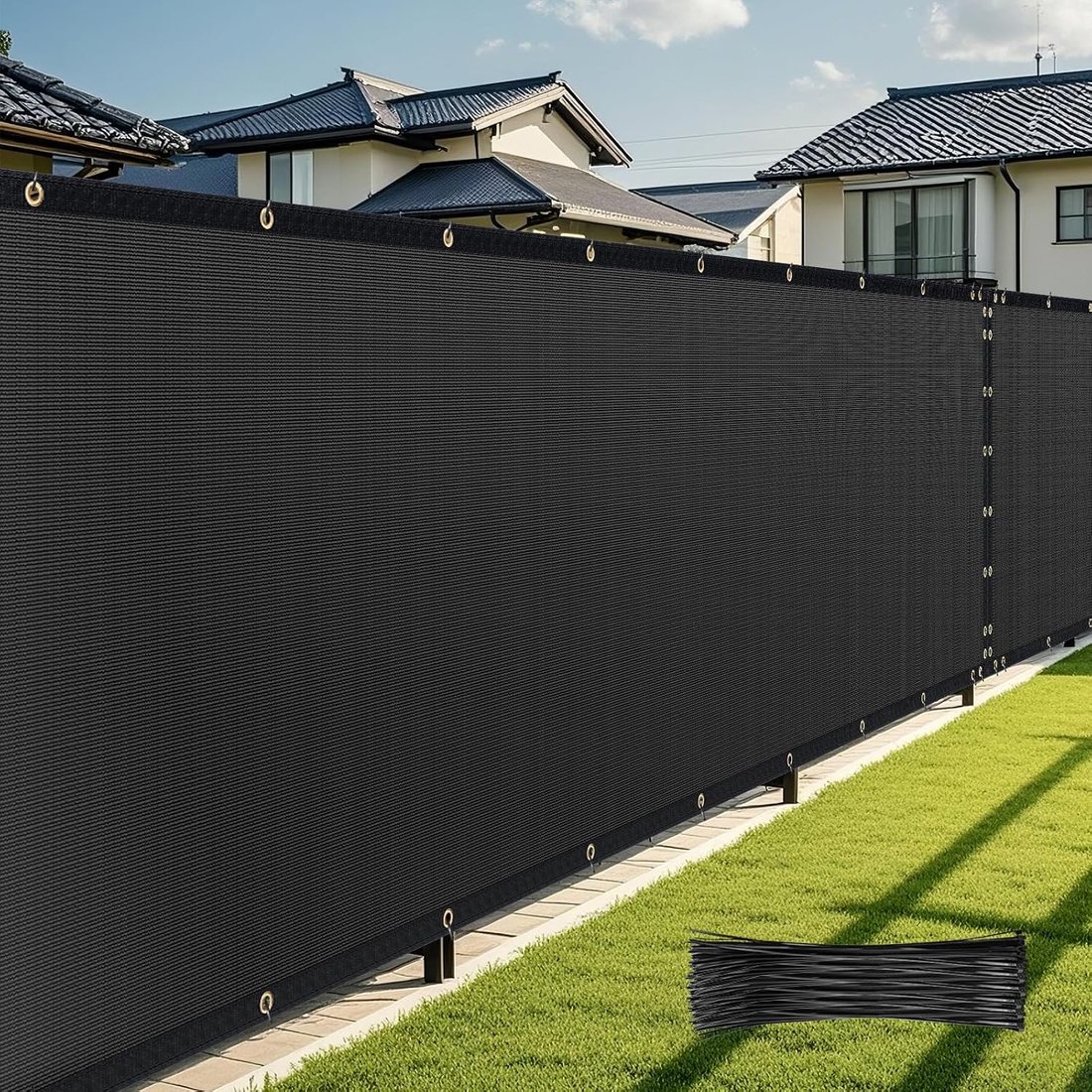 Privacy Screen, Six by Fifty Feet, Black, view 2