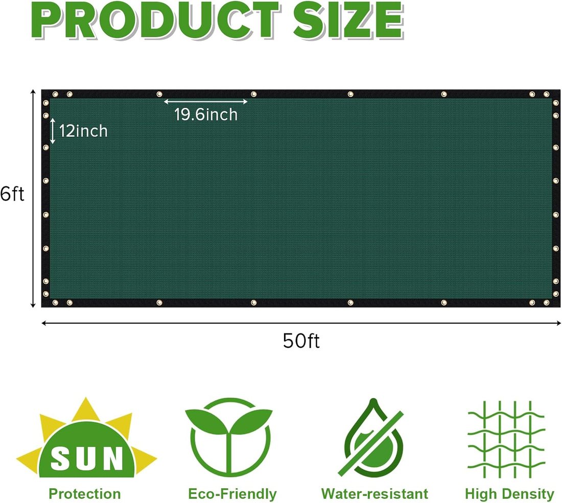 Privacy Screen, Six by Fifty Feet, Green, view 4