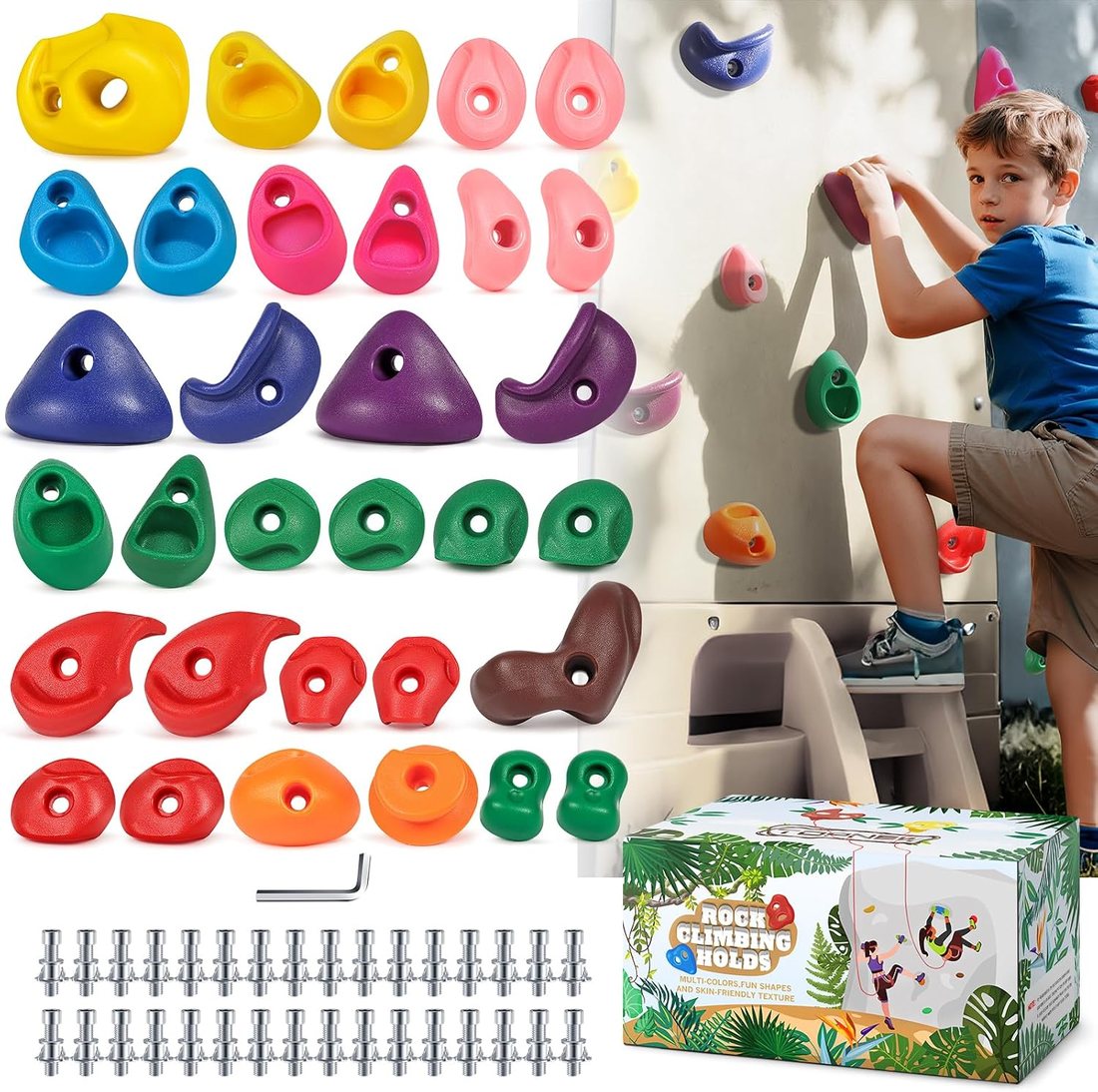 Thirty-Two Hold Wall Set, Ten Colors, view 2