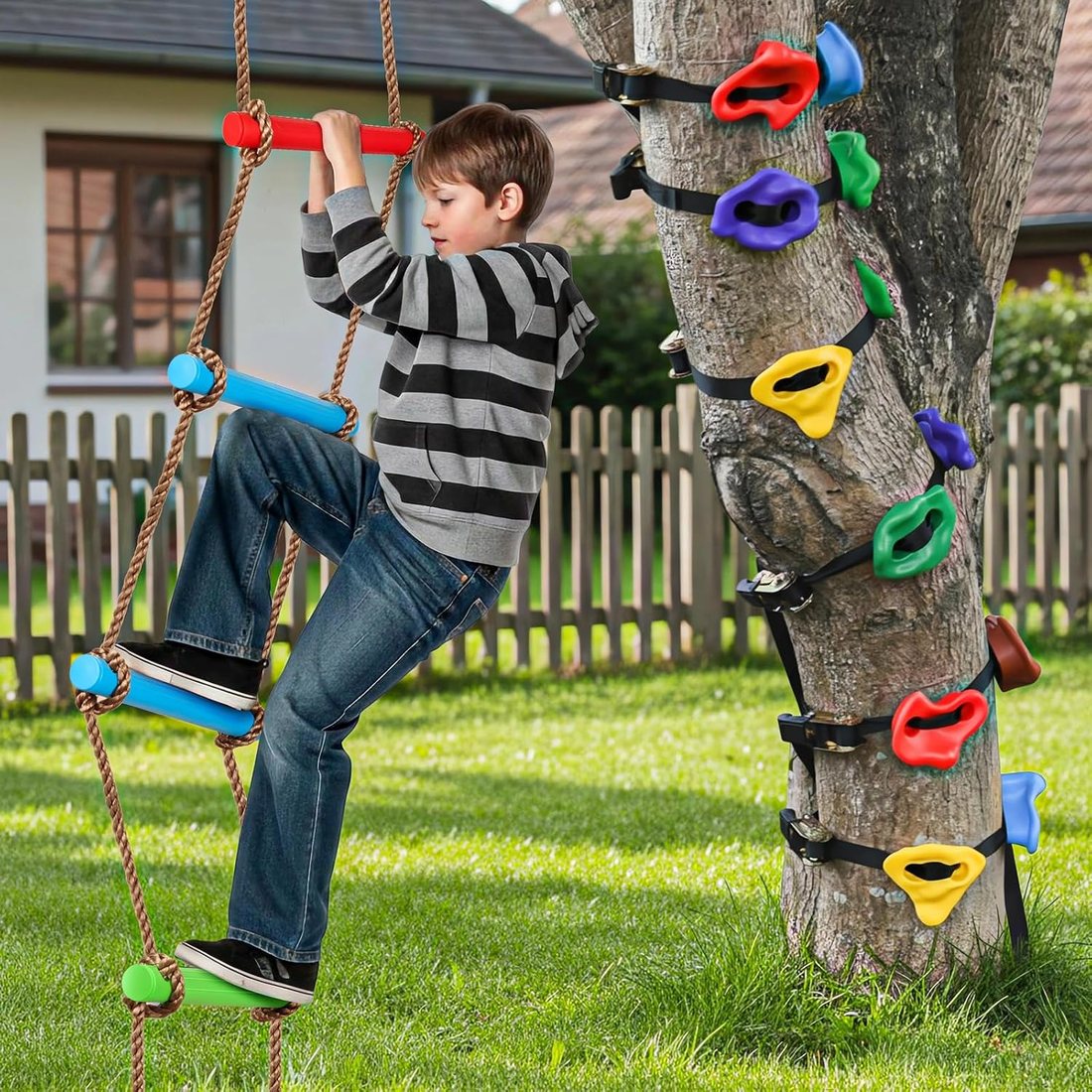 Twelve Trunk Holds with Rainbow Rope Ladder, view 2