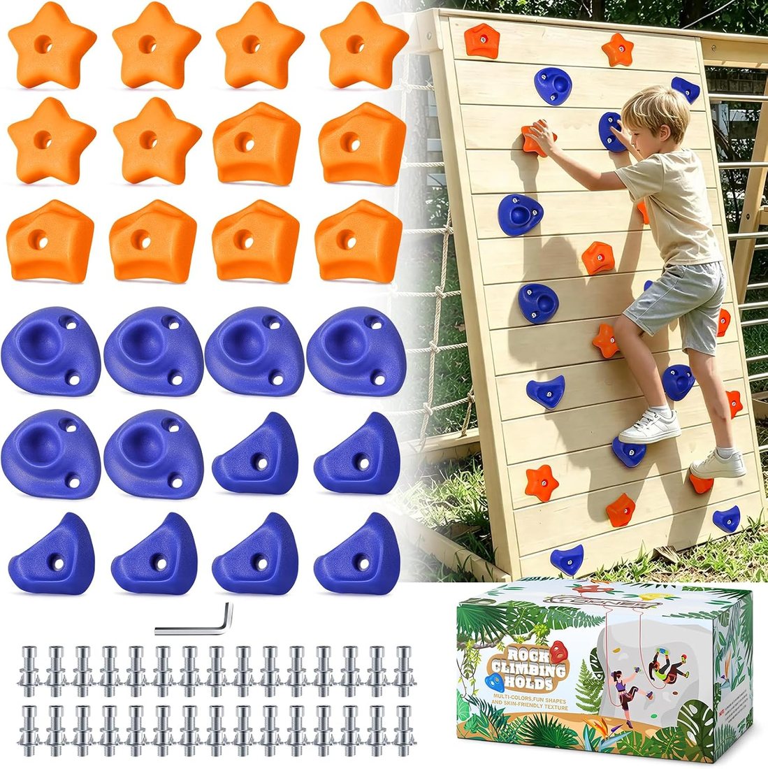 Twenty-Four Hold Four-Shape Set, Orange and Blue, view 2