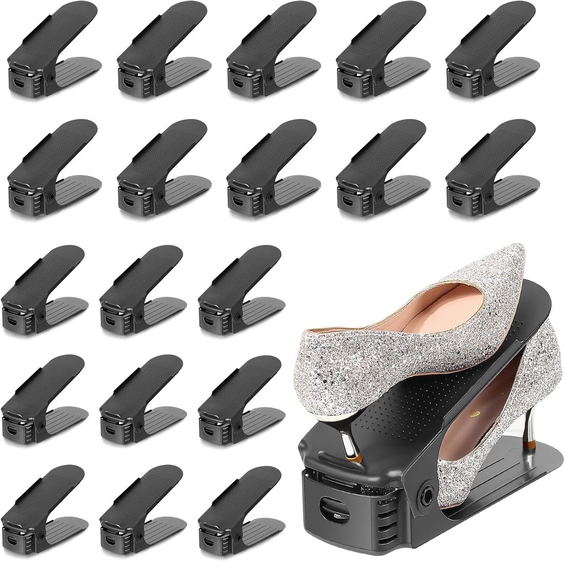 Twenty Shoe Slots, Black, view 2