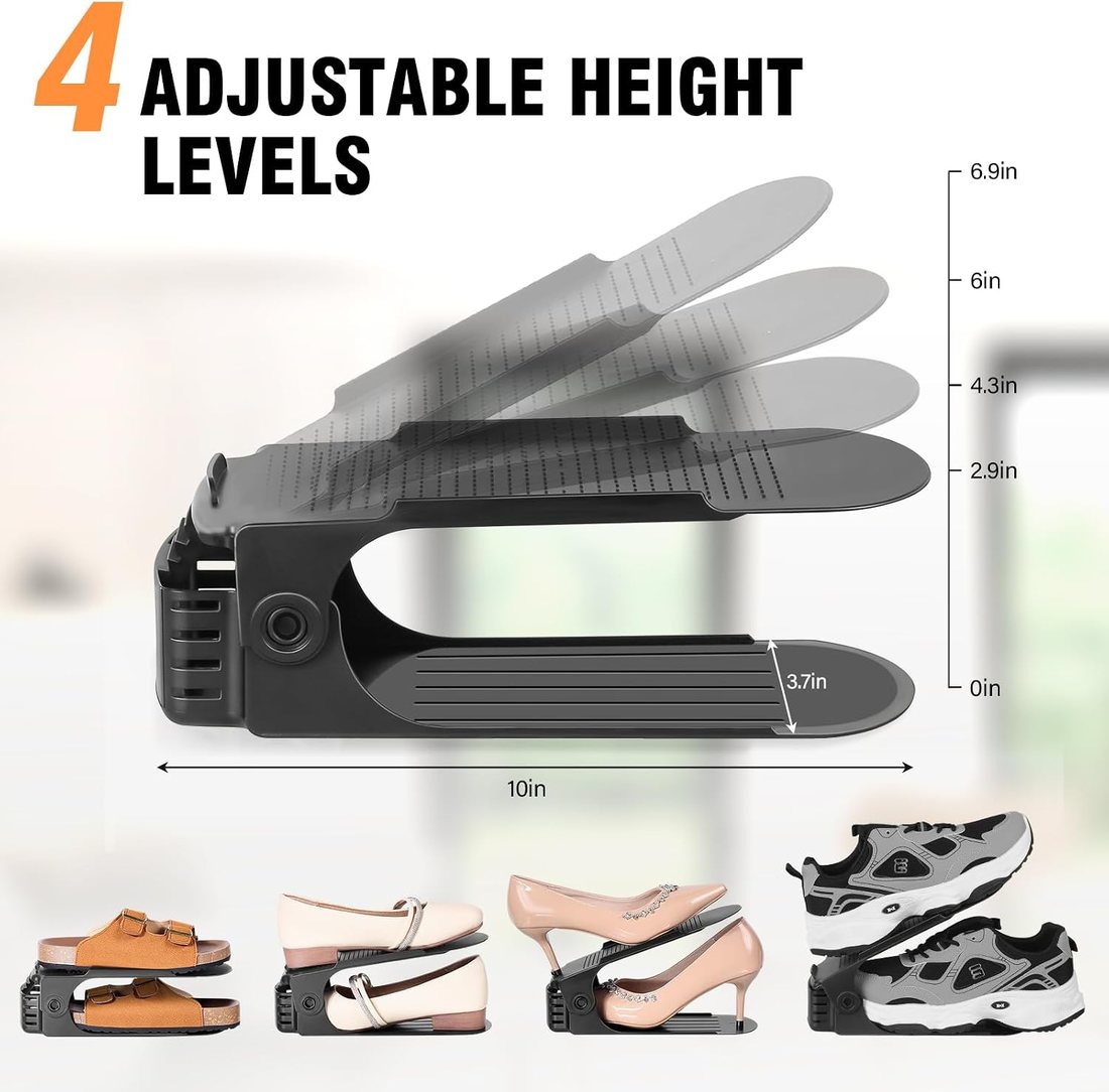 Twenty Shoe Slots, Black, view 5