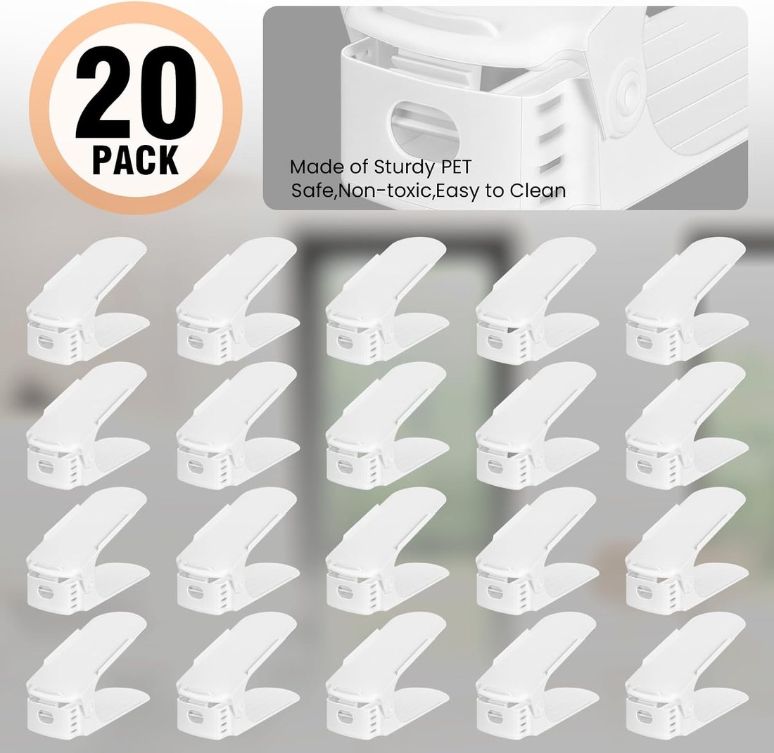 Twenty Shoe Slots, White, view 4